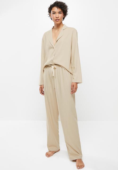 Superbalist - Sleep shirt & pants set - natural