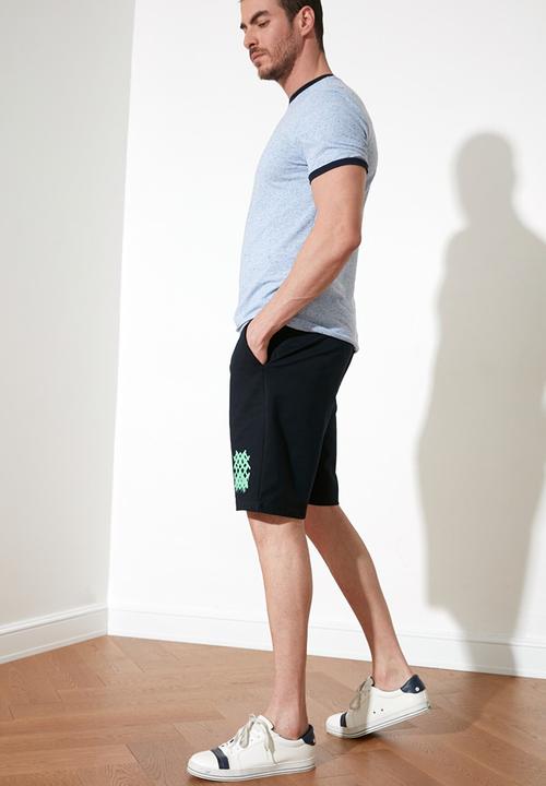 Trendyol - Leg printed shorts - navy