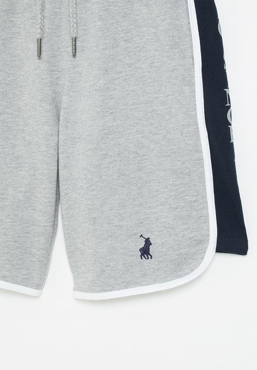 POLO - Boys greg cut & sew printed short - grey
