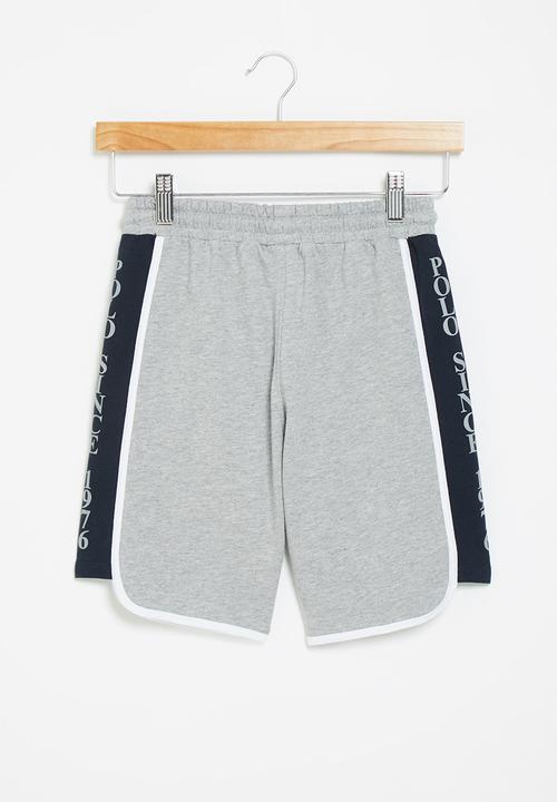 POLO - Boys greg cut & sew printed short - grey