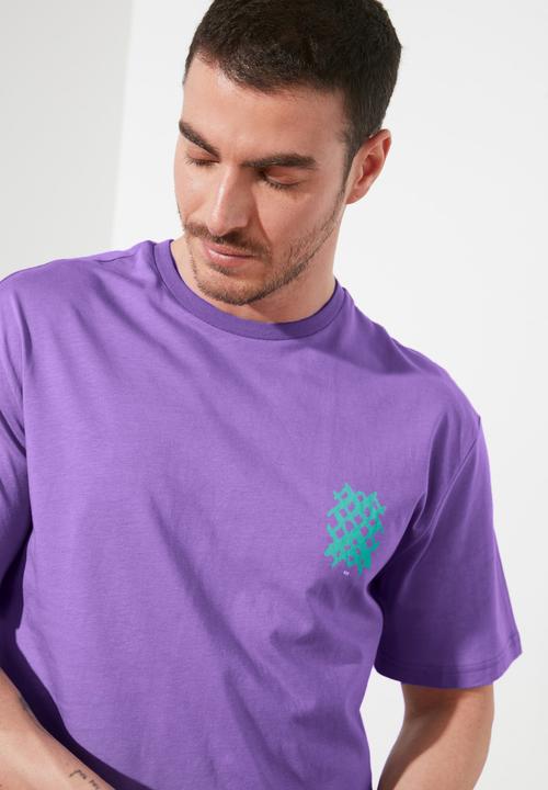Trendyol - Crosses back print short sleeve tee - lilac