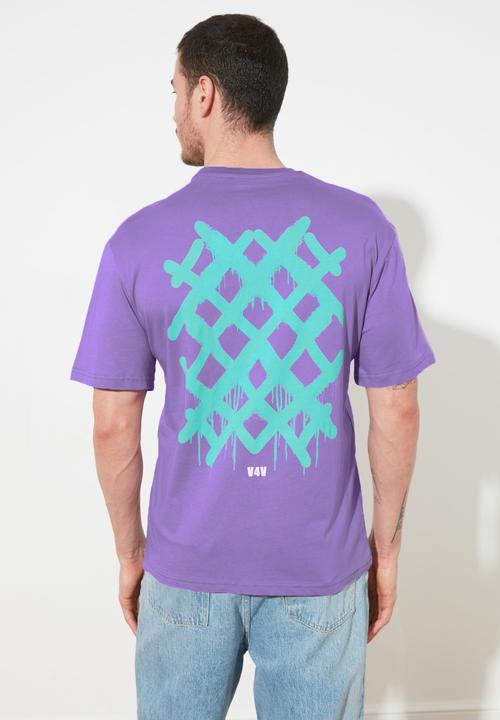 Trendyol - Crosses back print short sleeve tee - lilac
