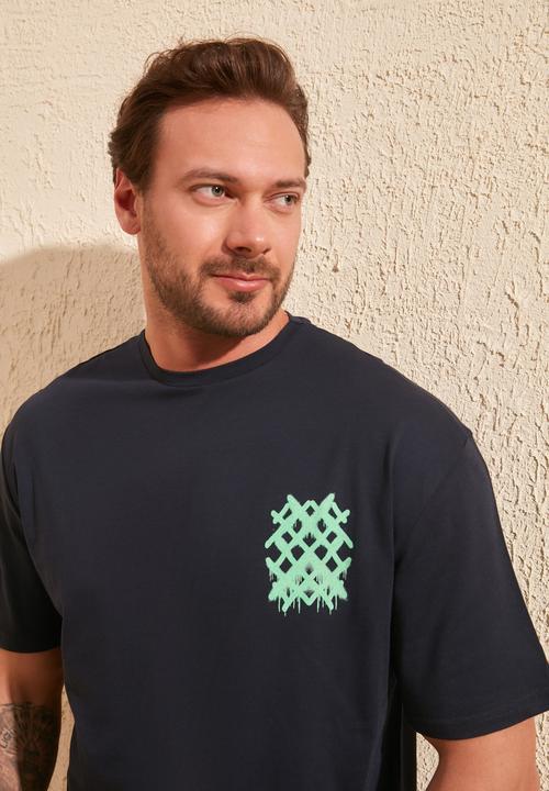 Trendyol - Crosses back print short sleeve tee - navy
