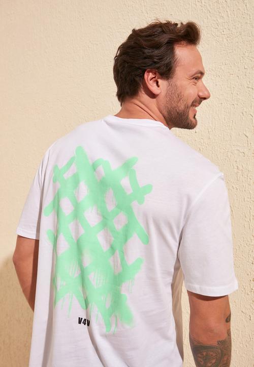 Trendyol - Crosses back print short sleeve tee - white