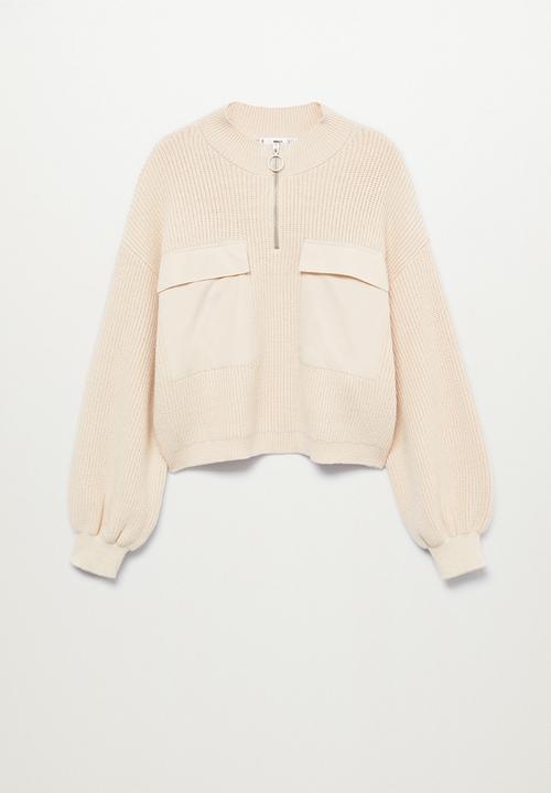 MANGO - Sweater pockets - light beige