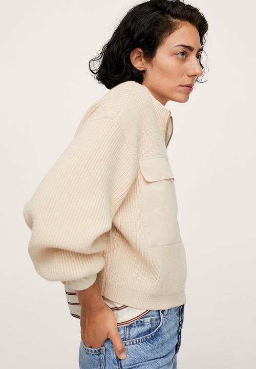 MANGO - Sweater pockets - light beige