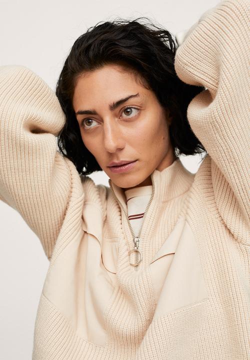 MANGO - Sweater pockets - light beige
