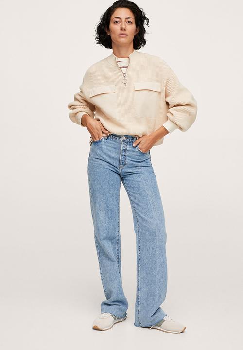 MANGO - Sweater pockets - light beige