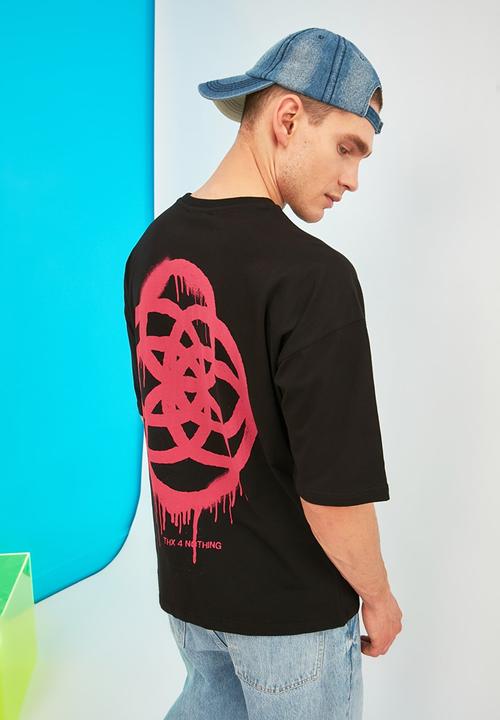 Trendyol - Multi-circle back print tee - black