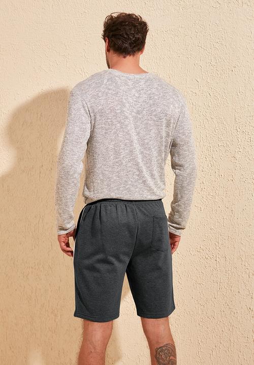 Trendyol - Piping detail contrast drawcord shorts - anthracite