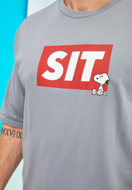 Trendyol - Sit printed short sleeve tee - grey