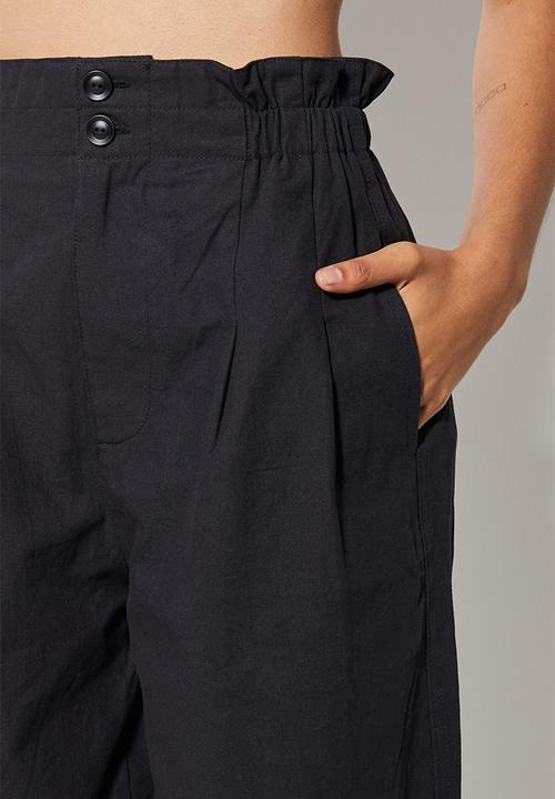 Superbalist - Casual paperbag trousers - black
