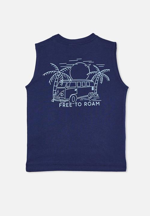Cotton On - Otis muscle tank - indigo/ free to roam
