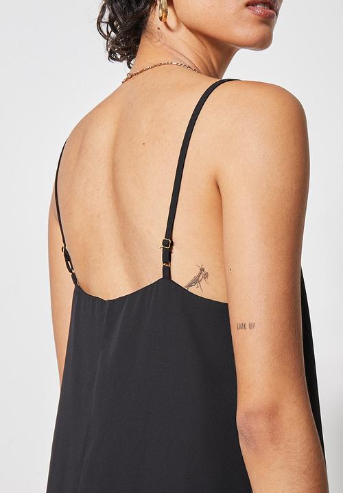 VELVET - Mini slip dress - black