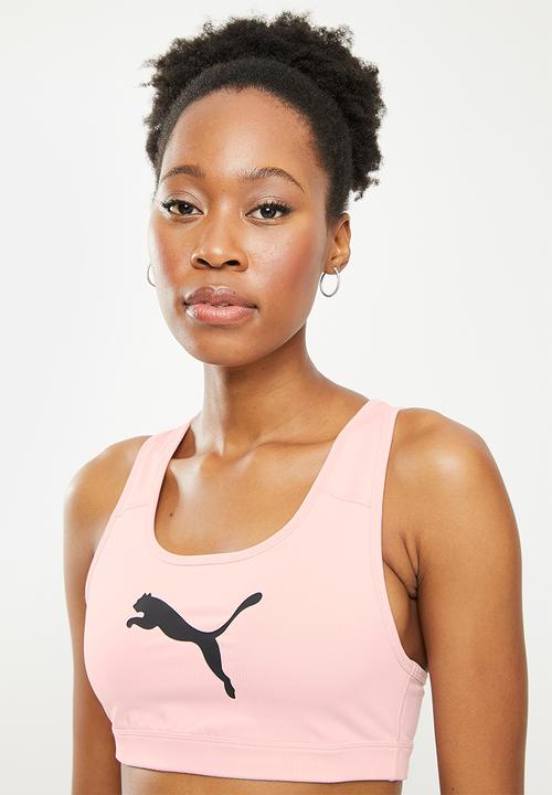 PUMA - Mid impact 4keeps bra - lotus & puma black