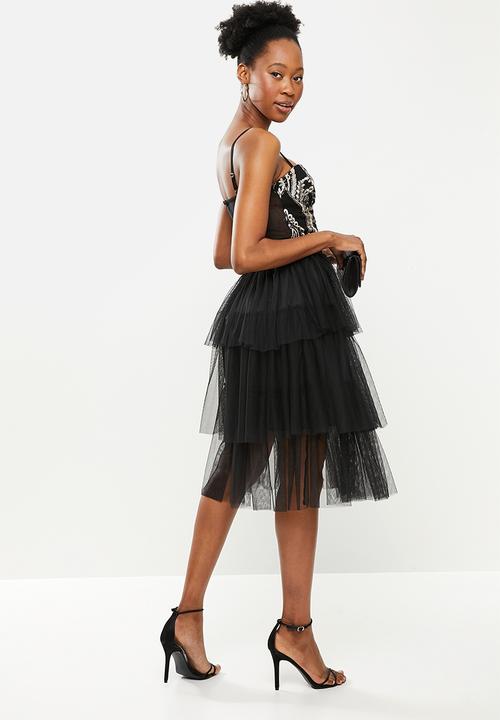 SISSY BOY - Mixed tulle dress - black
