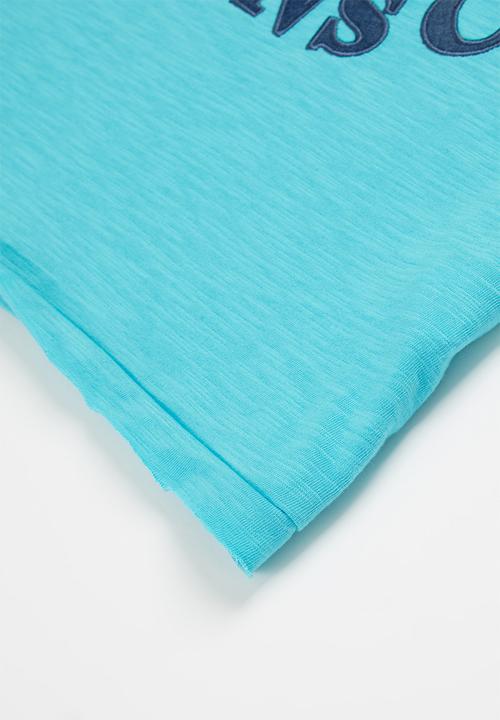 POLO - Boys pjc sebastian printed v neck tee - turquoise