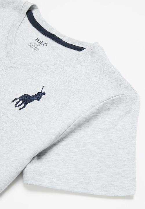POLO - Boys james numerical v neck tee - grey