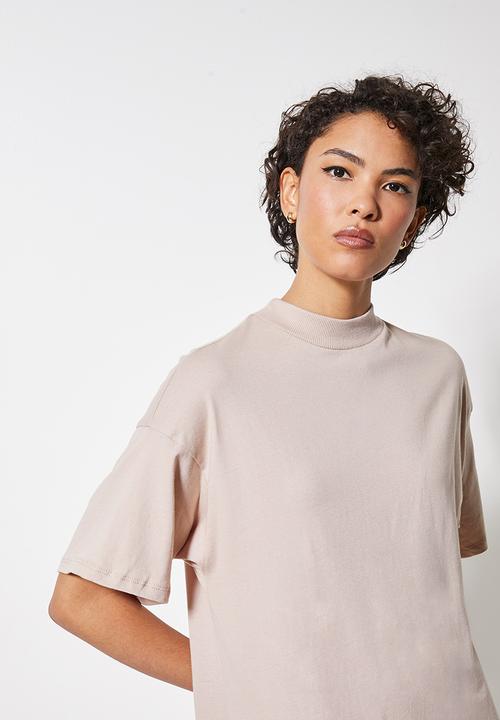 Superbalist - Curved hem T-shirt dress - bark