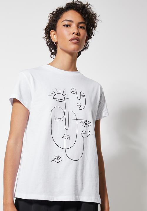 Superbalist - Abstract doodle tee - white