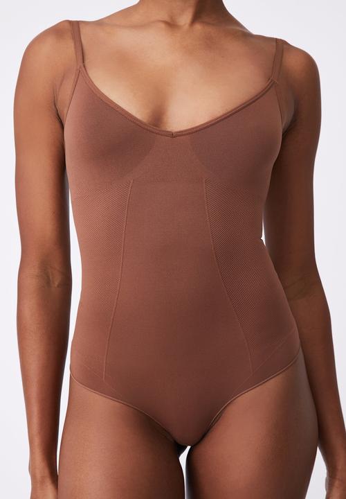 Cotton On - Go figure plunge bodysuit - chocolate mousse