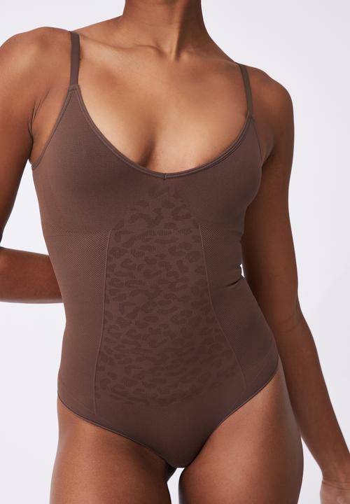 Cotton On - Go figure plunge bodysuit - espresso