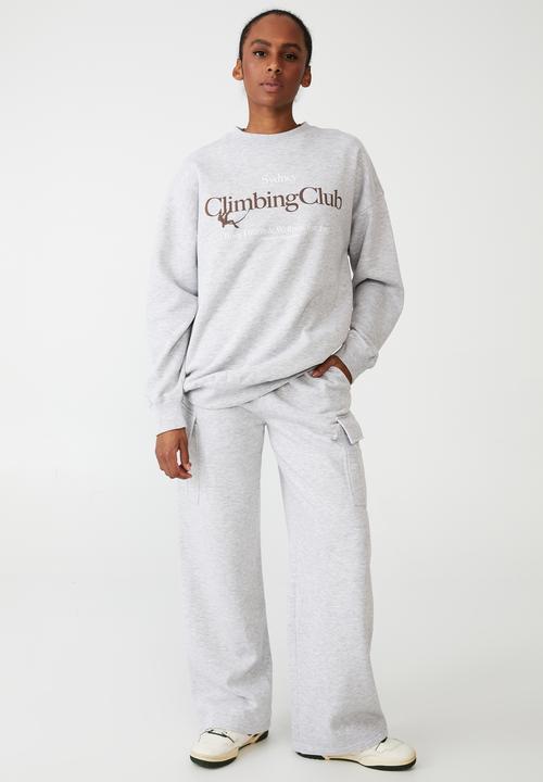 Cotton On - Lifestyle oversized graphic crew - grey marle