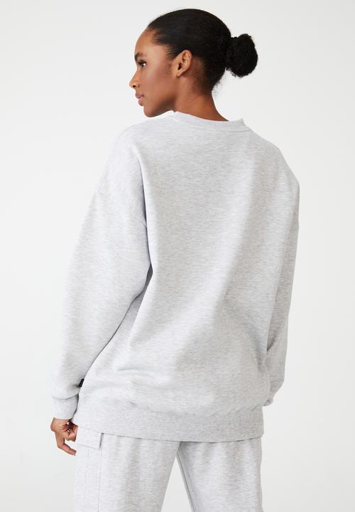 Cotton On - Lifestyle oversized graphic crew - grey marle