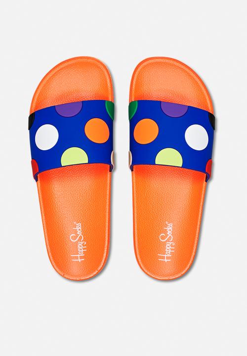 Happy Socks - Pool slider big dot - orange/blue
