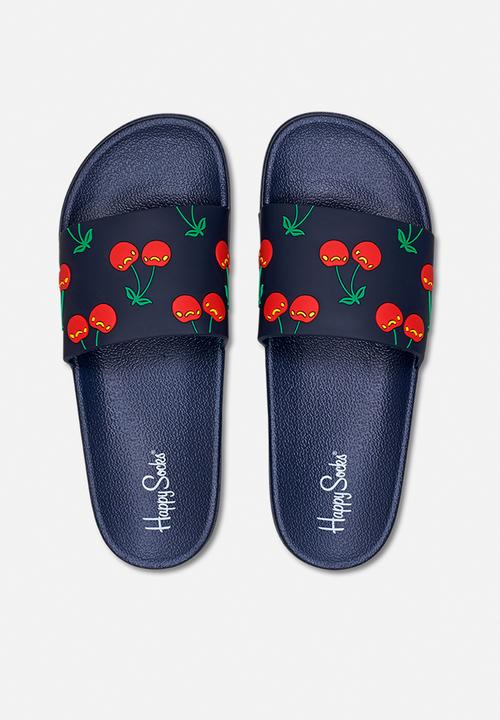 Happy Socks - Pool slider cherry - black/red