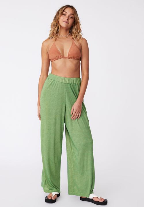 Cotton On - Slider triangle bikini top - salted caramel lurex shimmer