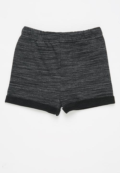 Pop Candy - Baby boys 3 pack fleece shorts - camo/blue/black