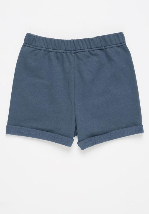 Pop Candy - Baby boys 3 pack fleece shorts - camo/blue/black