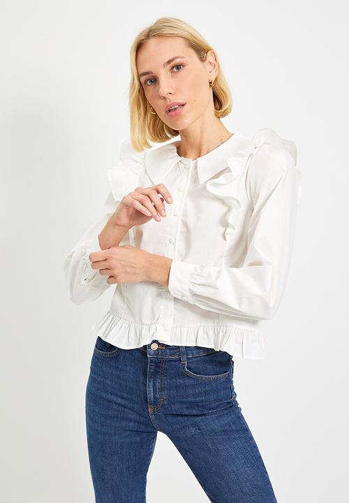 Trendyol - Frilly shirt - white