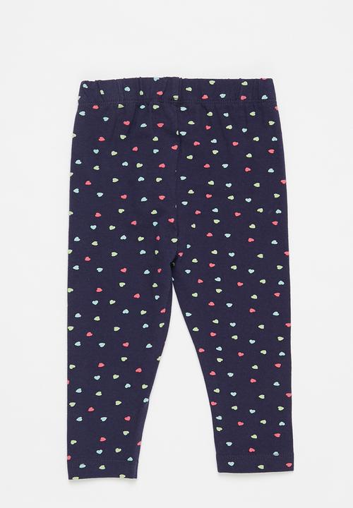 MINOTI - Girls basic aop legging - navy