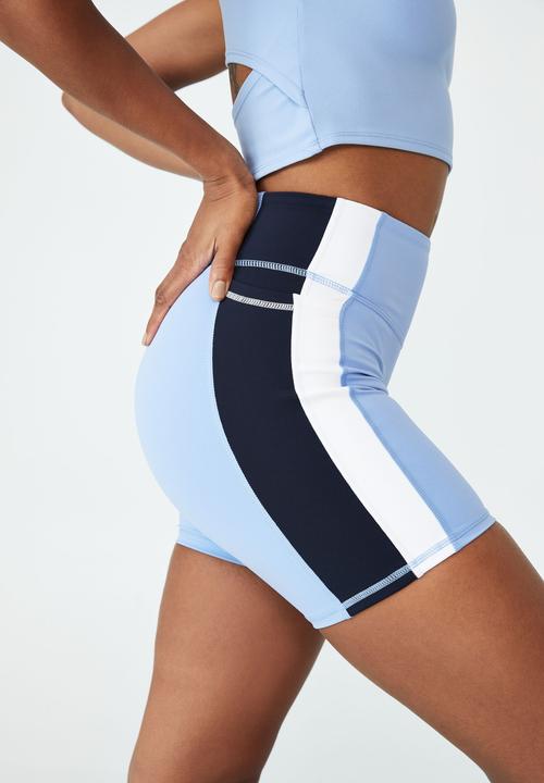 Cotton On - Smoothing side panel bike shorts - cornflower splice