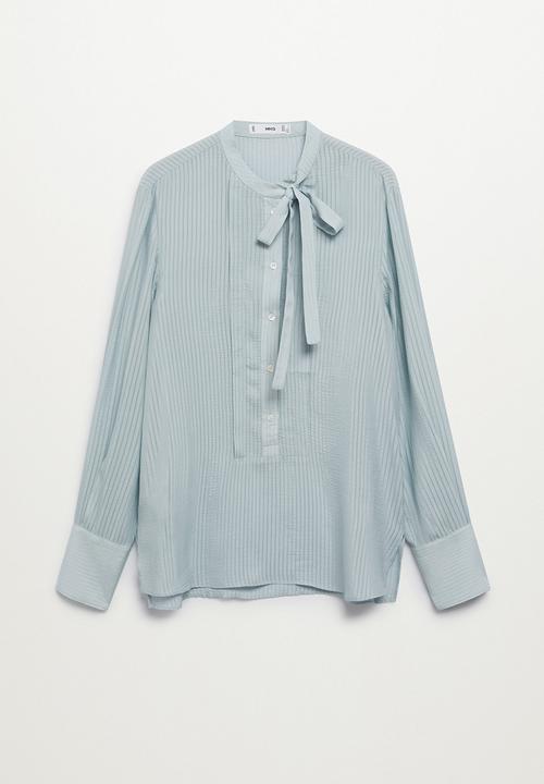 MANGO - Blouse blanca - medium blue