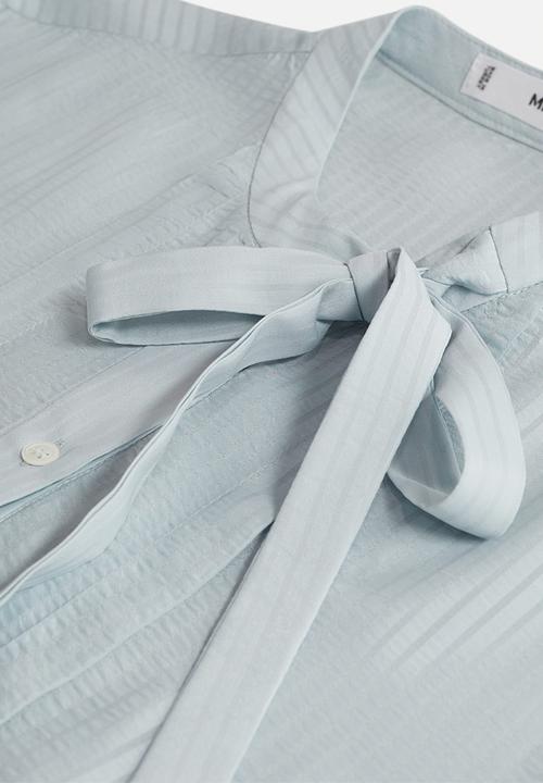 MANGO - Blouse blanca - medium blue