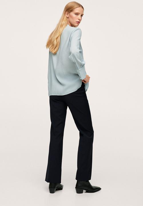 MANGO - Blouse blanca - medium blue