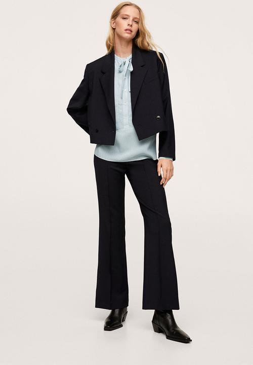 MANGO - Blouse blanca - medium blue