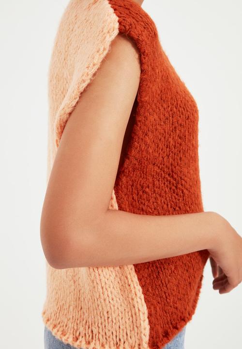 Trendyol - Color block knitwear sweater - cinnamon