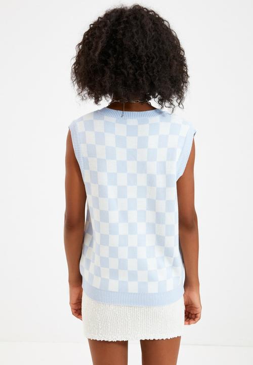 Trendyol - V-neck knitwear sweater - light blue