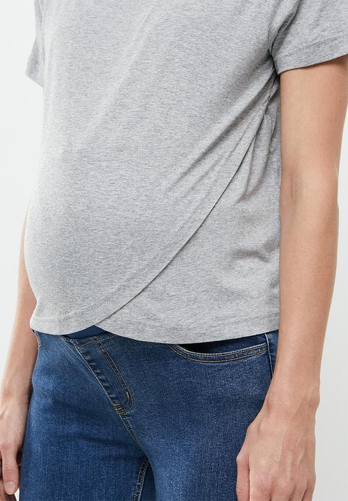 Superbalist - Wrap feedng tee - grey