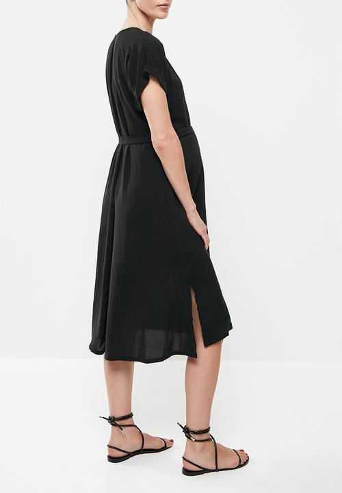 edit Maternity - V-neck dress - black