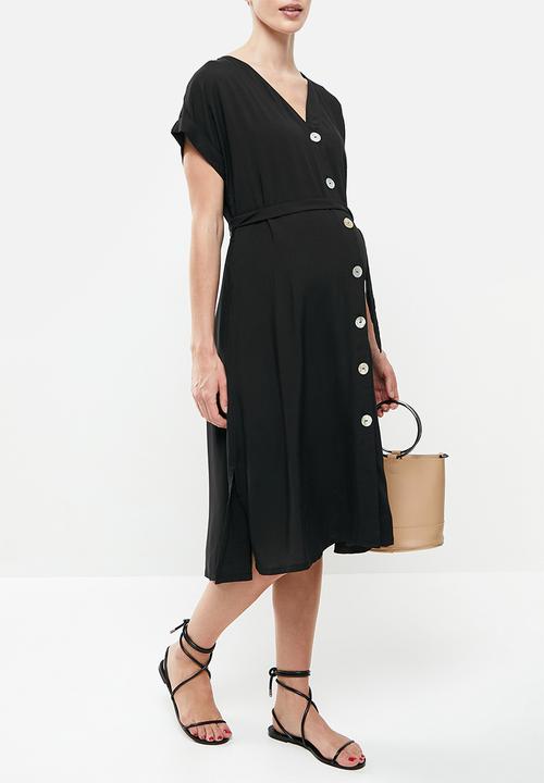 edit Maternity - V-neck dress - black