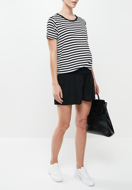 Superbalist - Wrap feedng tee - black & white 