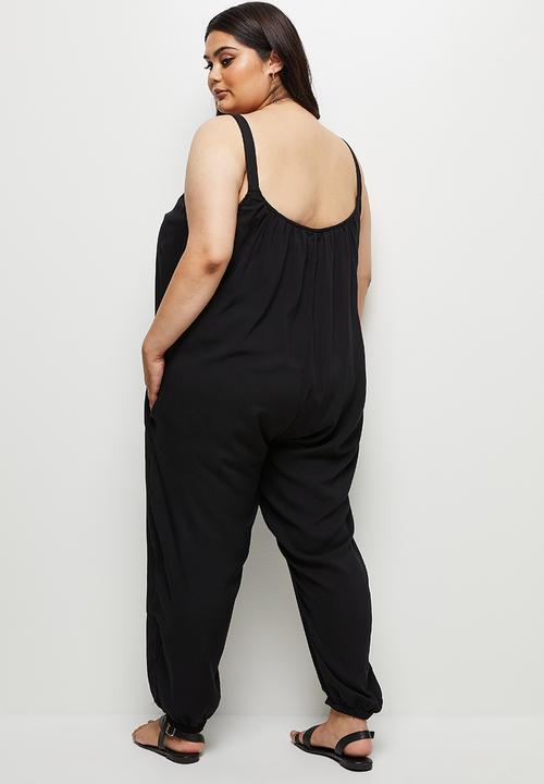 edit Plus - Oversized woven jumpsuit - black