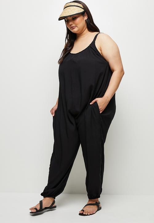 edit Plus - Oversized woven jumpsuit - black
