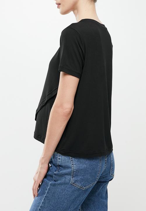Superbalist - Wrap feeding tee - black