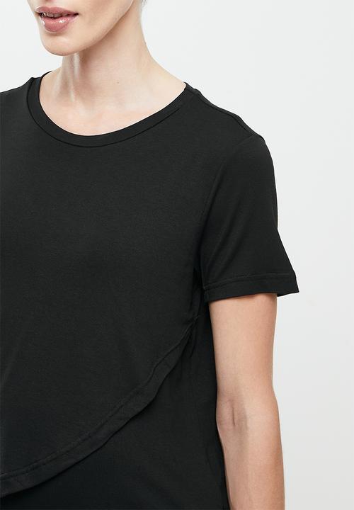 Superbalist - Wrap feeding tee - black